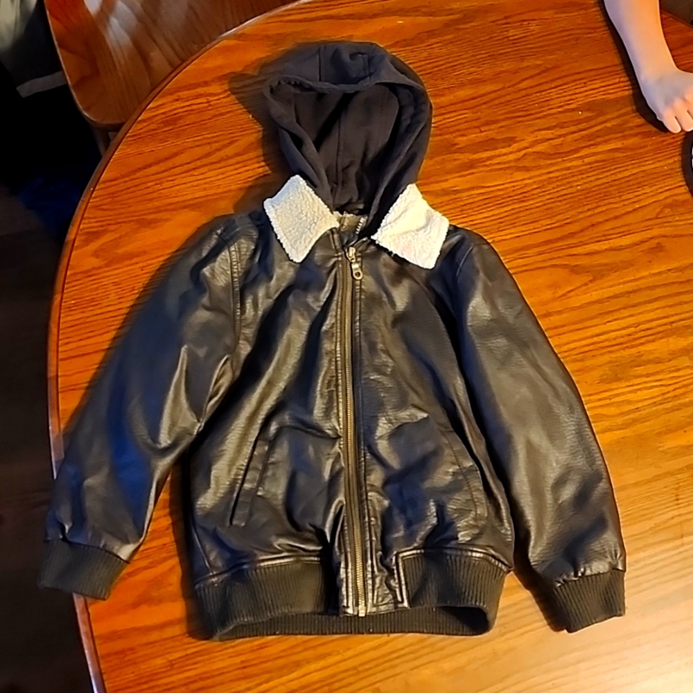 First Wave faux leather bomber jacket coat Size 6/7